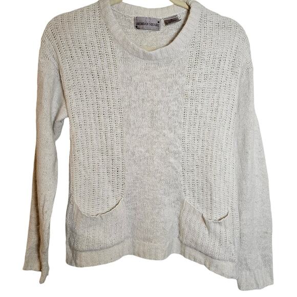 Sheridan Square Sweater Women Size Medium Silk Angora Vintage Cozy Pockets - Picture 4 of 13